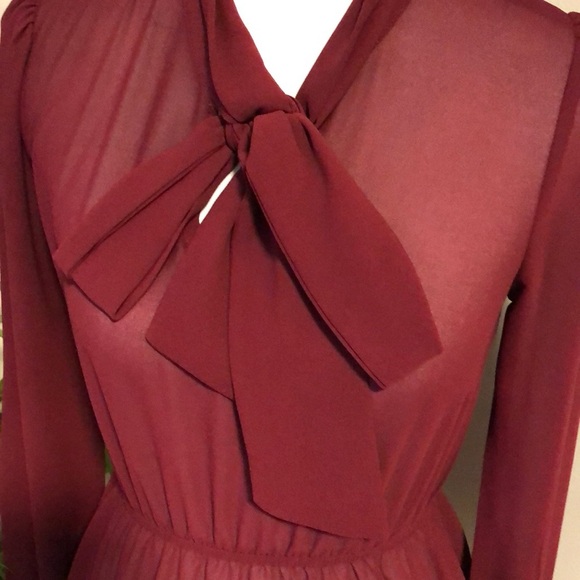 Sheer Burgundy Blouse - Picture 3 of 8